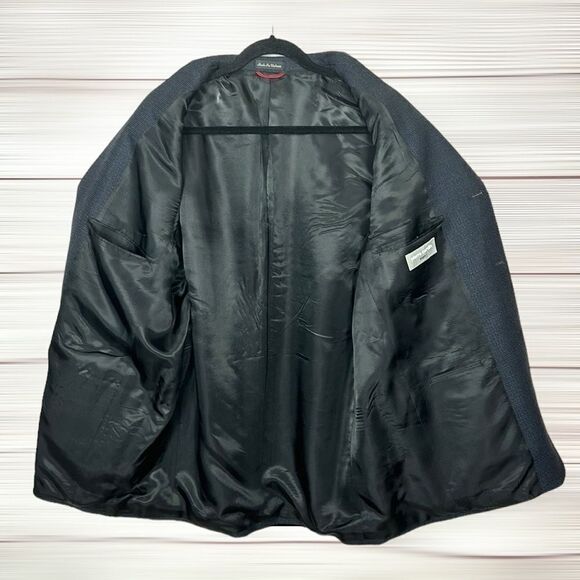 Pierre Cardin Wool Sport Coat Suit Jacket Three Buttons Front Stone Blue 44R - Picture 9 of 11